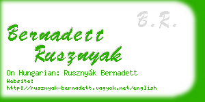 bernadett rusznyak business card